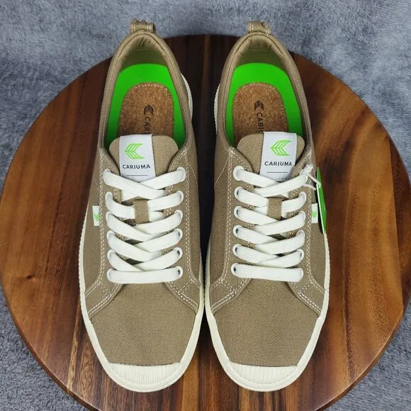 Cariuma OCA Shoes Men's 11 Brown Canvas Low Top Lace Up Athletic Sneakers