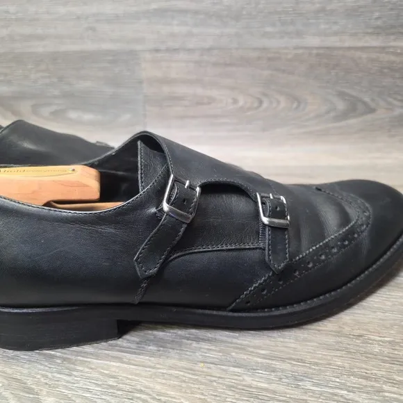 Carmine Marfe Dress Shoes Mens US 10 Black Leather Double Buckle Brogues Formal