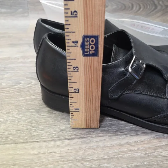 Carmine Marfe Dress Shoes Mens US 10 Black Leather Double Buckle Brogues Formal