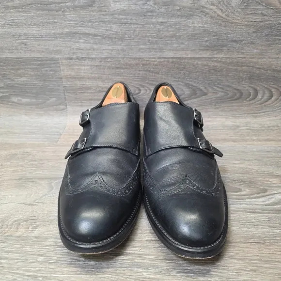 Carmine Marfe Dress Shoes Mens US 10 Black Leather Double Buckle Brogues Formal