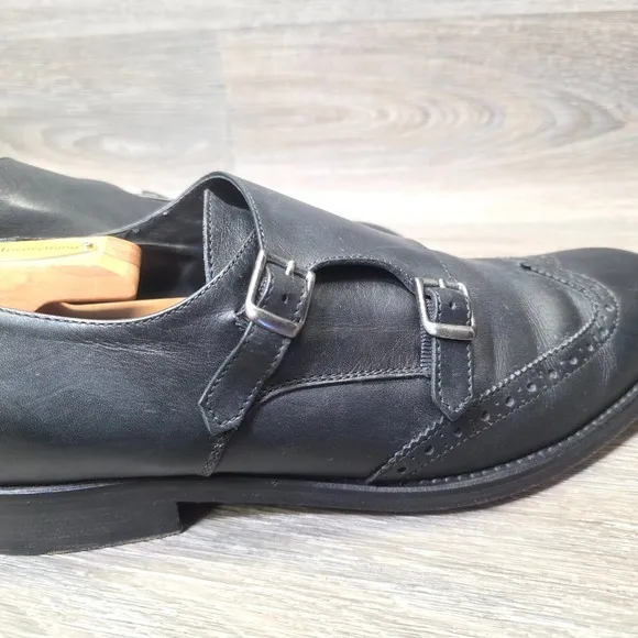 Carmine Marfe Dress Shoes Mens US 10 Black Leather Double Buckle Brogues Formal