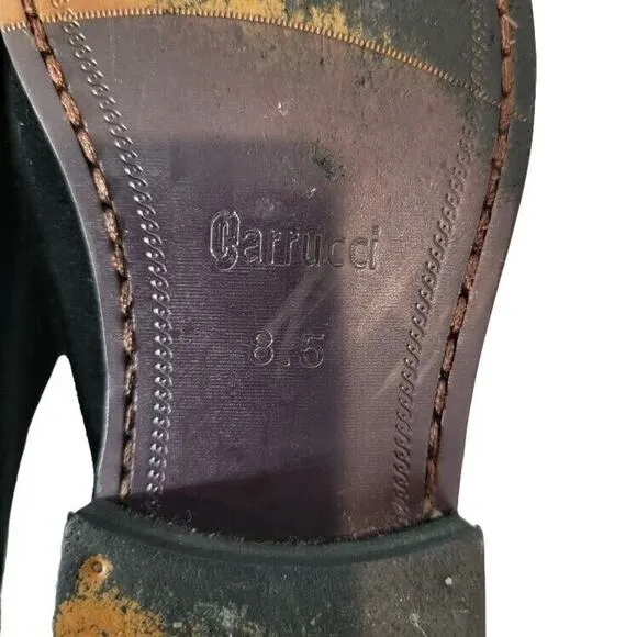 Carrucci Oxfords Shoes Men's Suede Sz 8.5/41.5 Black Lace Up Designer