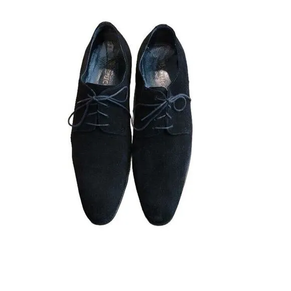 Carrucci Oxfords Shoes Men's Suede Sz 8.5/41.5 Black Lace Up Designer
