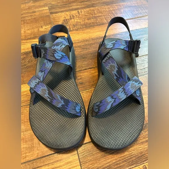 Chaco Men's Z/1 Classic sandals in an &quot;Aerial Blue&quot; pattern. Men’s size 15