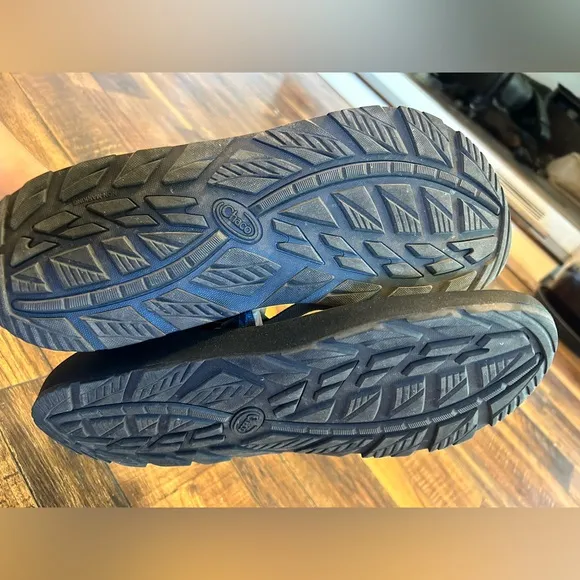 Chaco Men's Z/1 Classic sandals in an &quot;Aerial Blue&quot; pattern. Men’s size 15