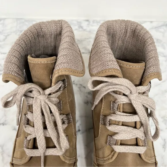 Chaco Women’s Barbary Leather Lace Up Boots Hiking Outdoor Casual in Mink Tan 9