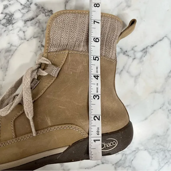 Chaco Women’s Barbary Leather Lace Up Boots Hiking Outdoor Casual in Mink Tan 9