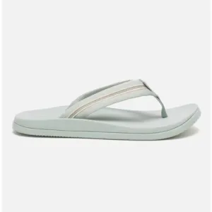 Chaco Womens Chillos Flip Flop Sandals Slip On Stripe Strap Sadie Aqua Gray Size