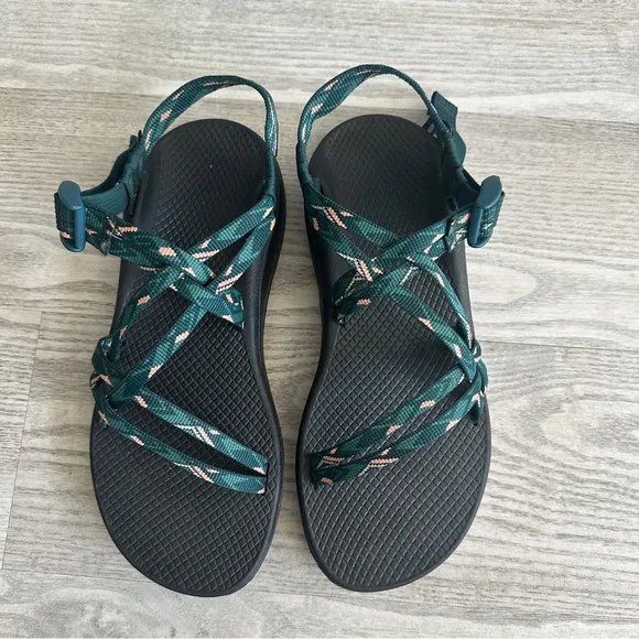 Chaco Z Strap Teal Peach Sandals 10