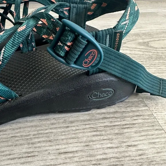 Chaco Z Strap Teal Peach Sandals 10