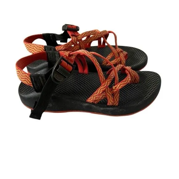 Chaco Sandals Orange Red Yellow Size 8