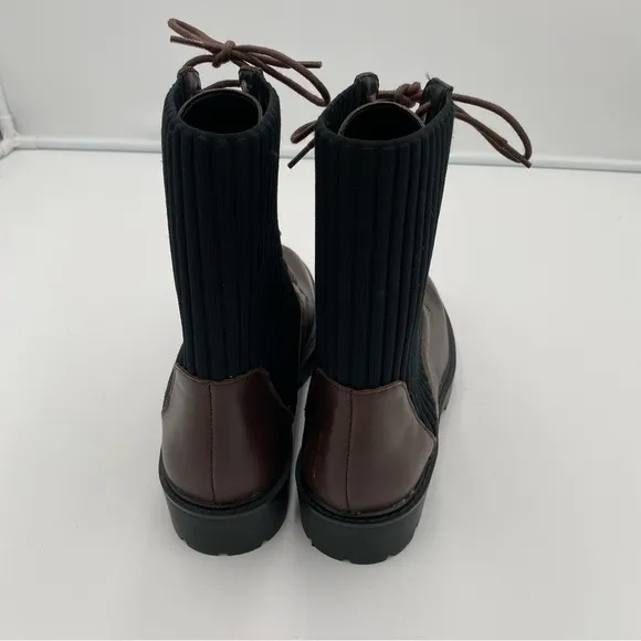 Charles David Remy Leather Lace Up Combat Ankle Boots Shoes Brown Size 6.5 NWOT