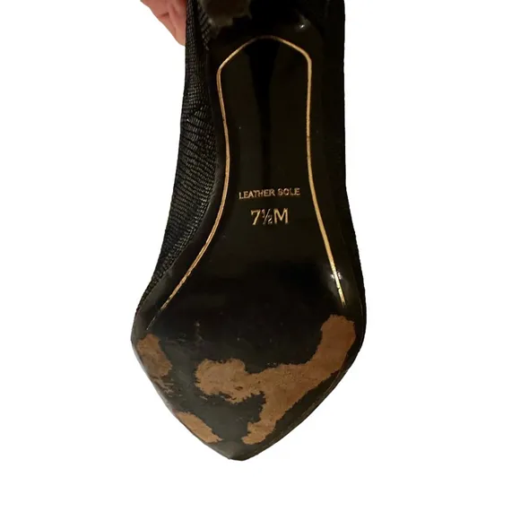 Charles Jourdan 4” Leather Heels with Red and Leopard Interior, EUC Size 7.5
