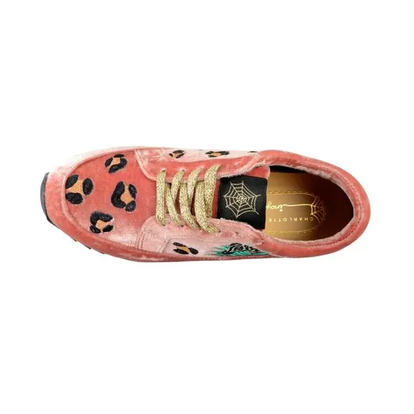 Charlotte Olympia Girls &quot;ANIMAL KINGDOM&quot; Velvet Leather Sneakers Shoes