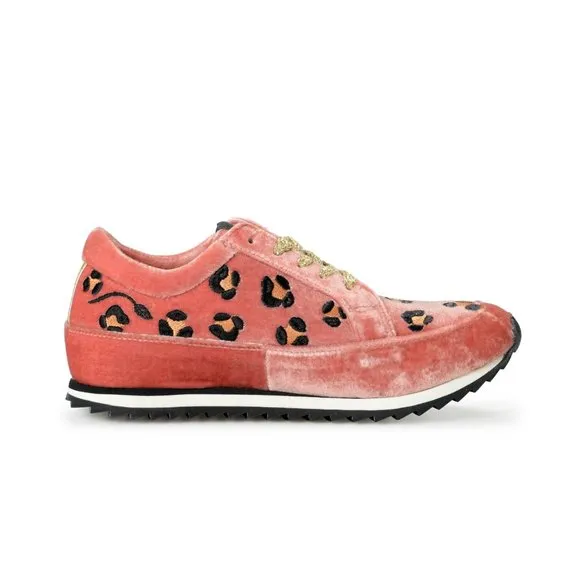 Charlotte Olympia Girls &quot;ANIMAL KINGDOM&quot; Velvet Leather Sneakers Shoes