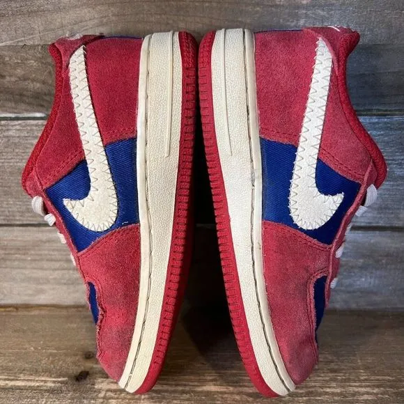 Childrens Nike Air Force 1 Low Scissors Red Leather Sneakers Shoes Size 10 C GUC