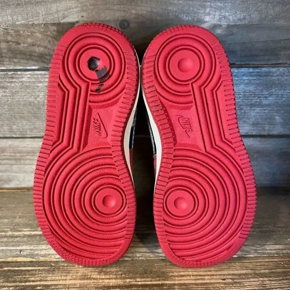 Childrens Nike Air Force 1 Low Scissors Red Leather Sneakers Shoes Size 10 C GUC