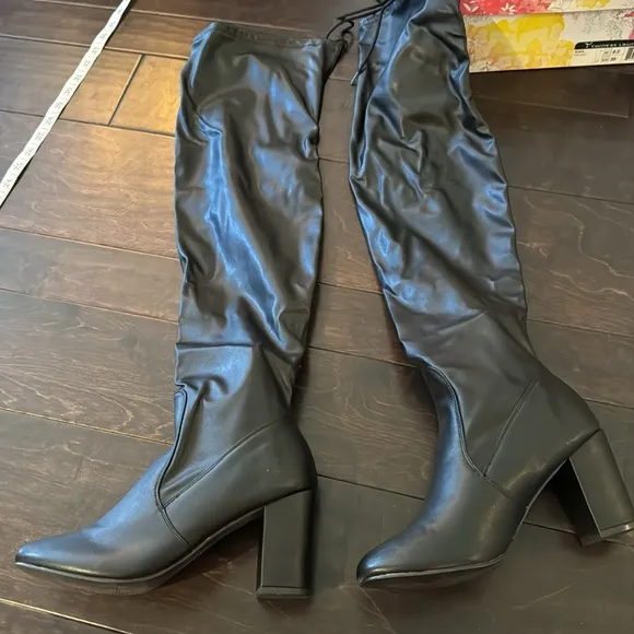 Chinese Laundry Kiara tall black heel boots NIB 8.5