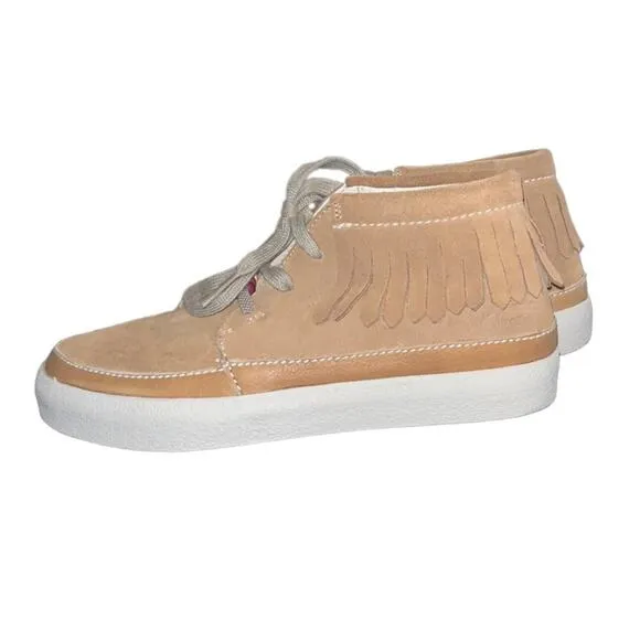 Clarks Girls Brill Fest Suede Tan Chukka Shoes