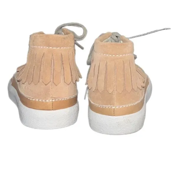 Clarks Girls Brill Fest Suede Tan Chukka Shoes