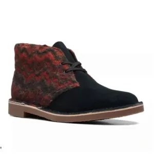 Clarks Men’s Buchacre 3 Chukka Boots Black Leather Wool