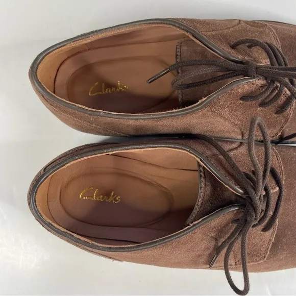 Clarks Mens Citi Stride Lace Brown Suede Shoes Size 8