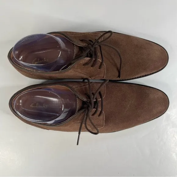 Clarks Mens Citi Stride Lace Brown Suede Shoes Size 8