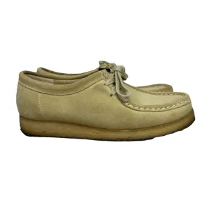 Clarks Original Wallabee Suede Tan Khaki Leather Shoes Women's size 8M