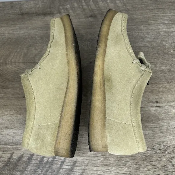Clarks Original Wallabee Suede Tan Khaki Leather Shoes Women's size 8M