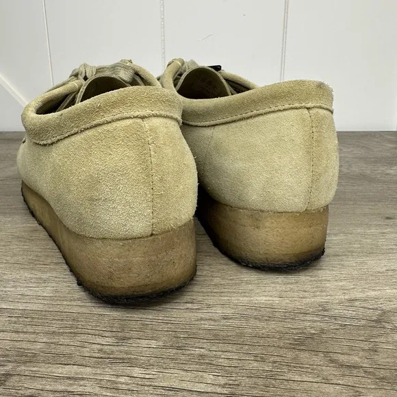 Clarks Original Wallabee Suede Tan Khaki Leather Shoes Women's size 8M