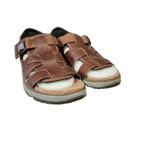 Clark's Unstructured Men's Brown Leather Un Trek Cove Sandals Size 12