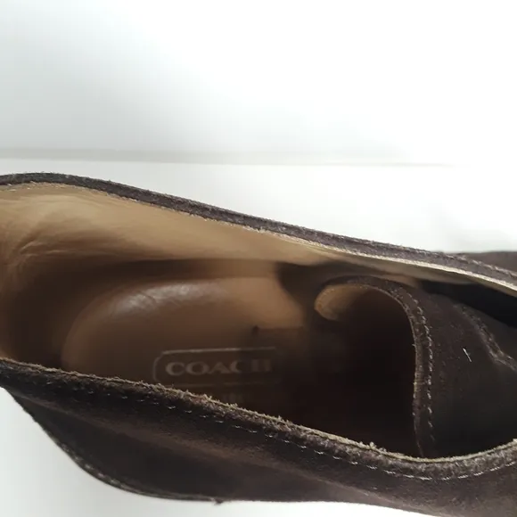 COACH Austin Suede Lace Up Brown Derby Men's Shoes 12