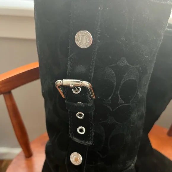 Coach Black Suede Tullip Winter Boots Size 9