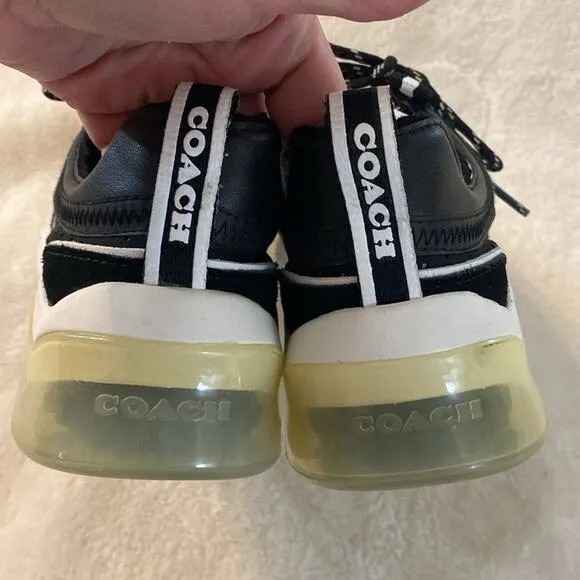 Coach Citysole Neo Runner Lace Up Black and White Shoes Size 6.5