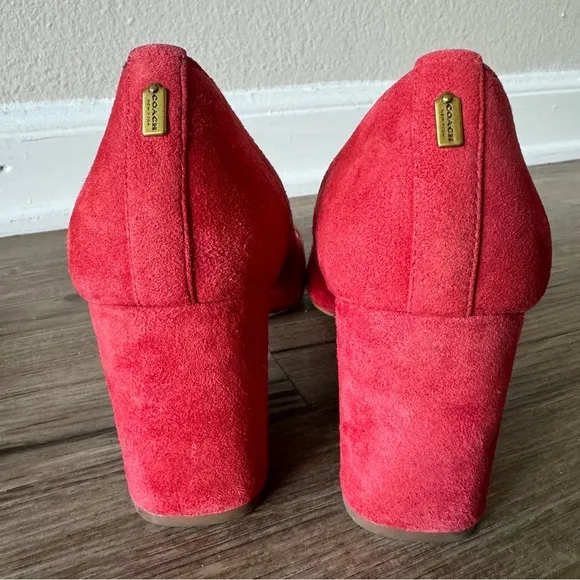 Coach Georgina Red Suede Pump Size 8.5 heels