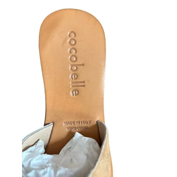 Cocobelle Women's Bhea Mocha Leather Slide Sandal Size 7.5 NIB