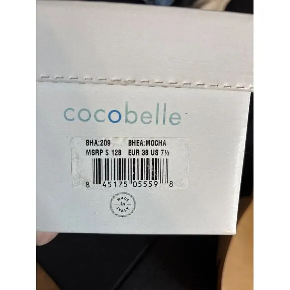 Cocobelle Women's Bhea Mocha Leather Slide Sandal Size 7.5 NIB