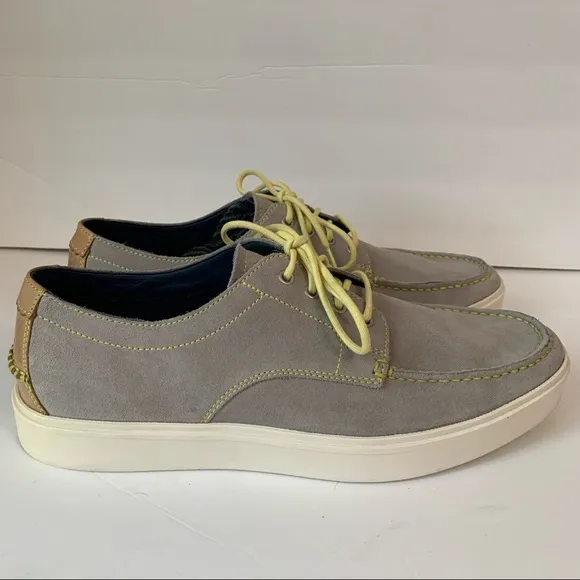 Cole Haan 10M mens Bergen mic Oxford lace up shoes boat suede sneakers gray
