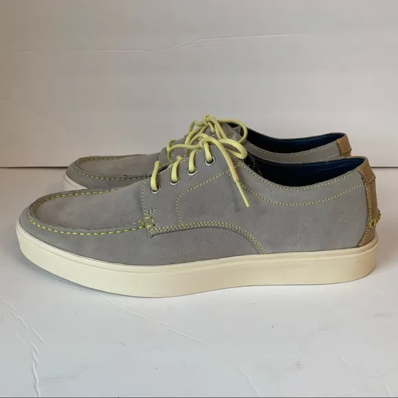 Cole Haan 10M mens Bergen mic Oxford lace up shoes boat suede sneakers gray