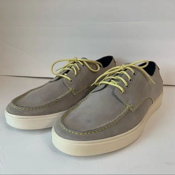 Cole Haan 10M mens Bergen mic Oxford lace up shoes boat suede sneakers gray