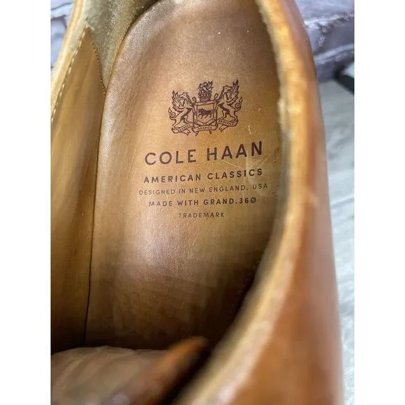 Cole Haan AMERICAN CLASSICS Mahogany Brown Leather Oxfords Dress Shoes Men 8.5D