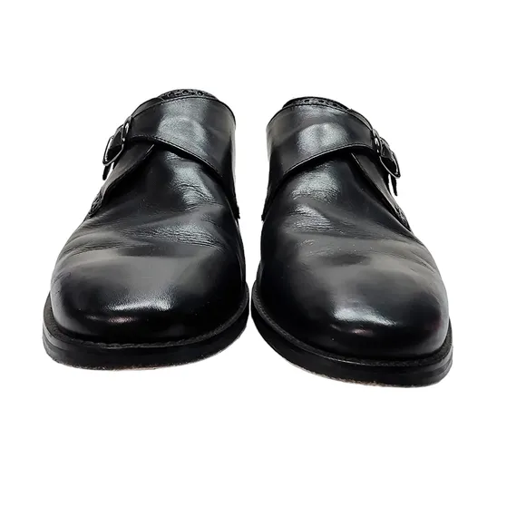 Cole Haan Black Leather Monk Strap Shoes  10M