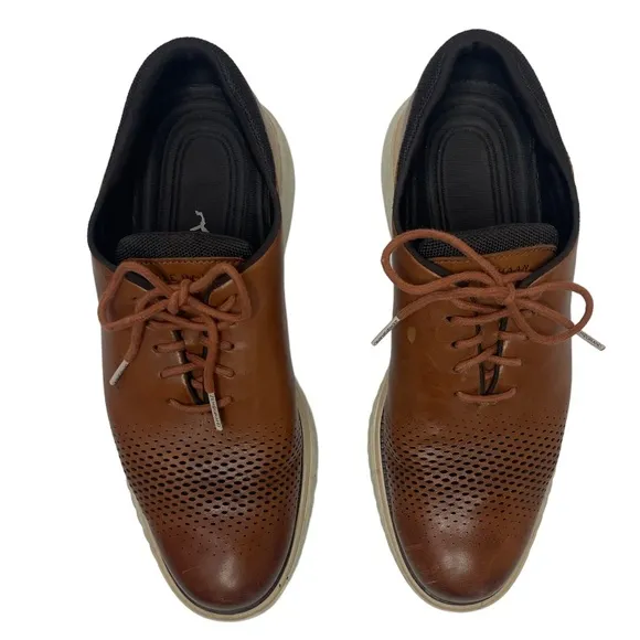 Cole Haan Brown Leather Sneakers Oxford Dress Shoes Zero Grand 360 Mens Size 9