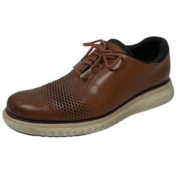 Cole Haan Brown Leather Sneakers Oxford Dress Shoes Zero Grand 360 Mens Size 9