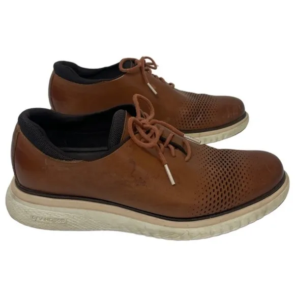 Cole Haan Brown Leather Sneakers Oxford Dress Shoes Zero Grand 360 Mens Size 9