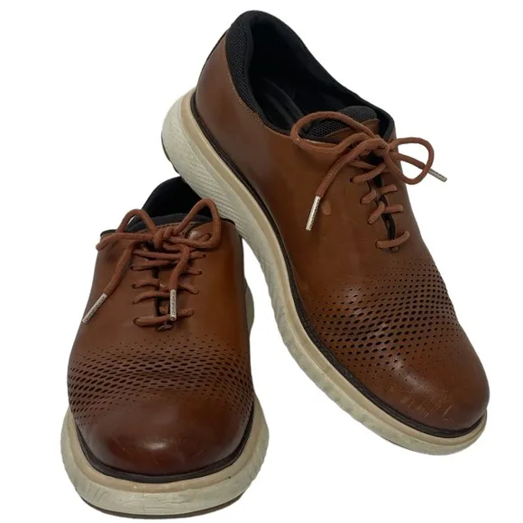 Cole Haan Brown Leather Sneakers Oxford Dress Shoes Zero Grand 360 Mens Size 9