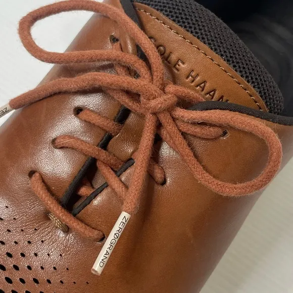 Cole Haan Brown Leather Sneakers Oxford Dress Shoes Zero Grand 360 Mens Size 9