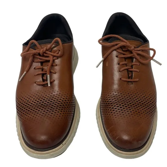 Cole Haan Brown Leather Sneakers Oxford Dress Shoes Zero Grand 360 Mens Size 9