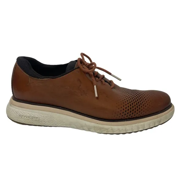 Cole Haan Brown Leather Sneakers Oxford Dress Shoes Zero Grand 360 Mens Size 9