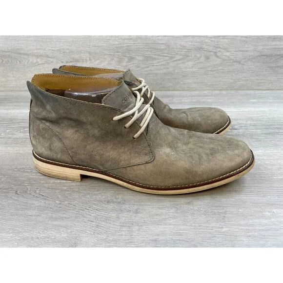 Cole Haan C13789 Men's US 10.5M Gray Distressed Suede Leather Ankle Chukka Boot